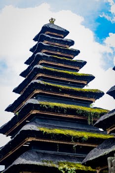 Green and Yellow Concrete Temple